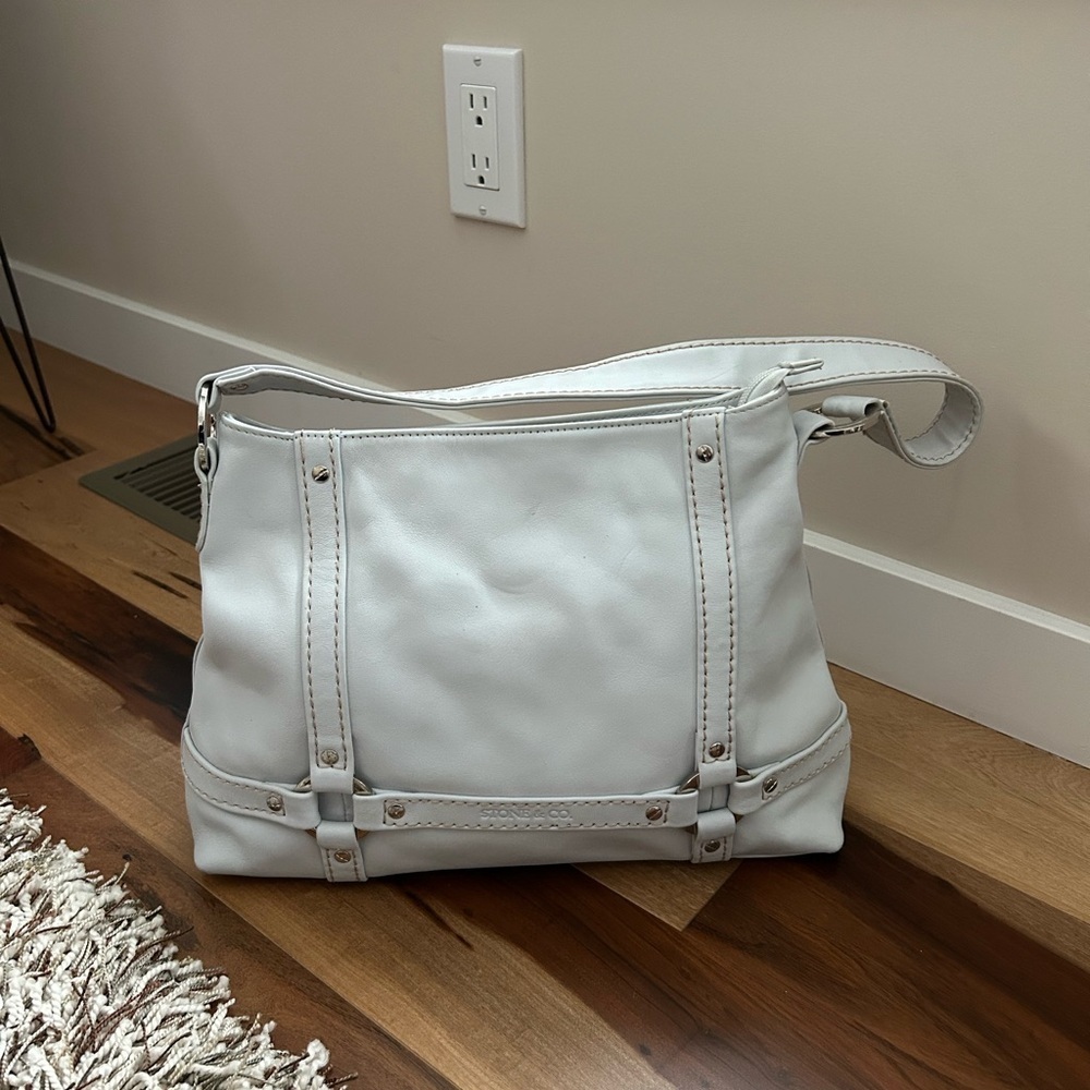 Stone & Co White Leather Shoulder Bag